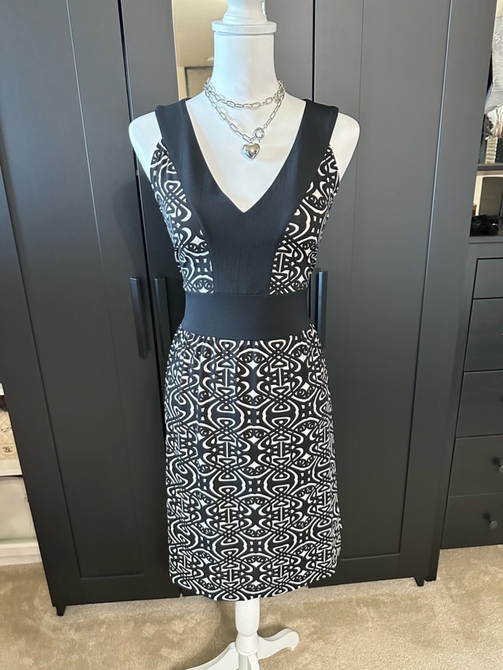 Camille La Vie Geometric Belted Dress Size M